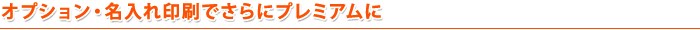 オプション・名入れ印刷でさらにプレミアムに