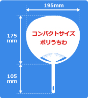 コンパクトサイズポリうちわサイズ見本