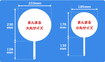 まんまるタイプポリうちわサイズ見本